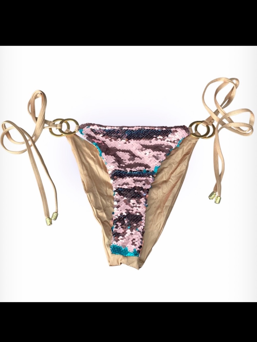 Beach Bunny Siren Sequin Tie Sides Bikini Bottom